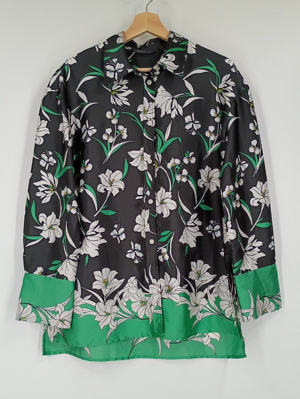 Marks & Spencer Floral Satin Button Down Shirt